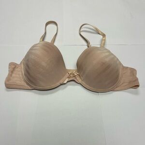Elegant Tan Bra with light tan stripe detail